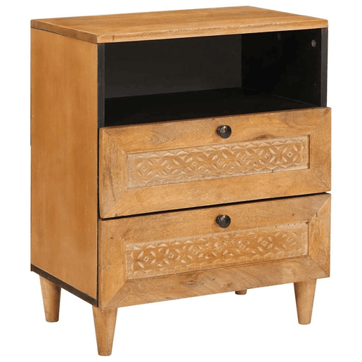 Mesa De Cabeceira - Mesinha De Cabeceira com gaveta Castanho-claro 50 x 33 x 60 cm