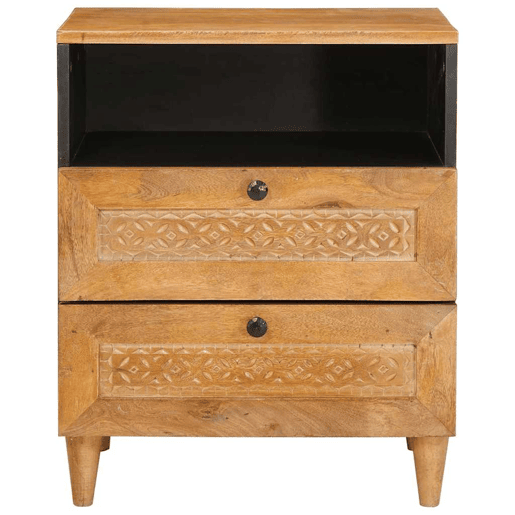 Mesa De Cabeceira - Mesinha De Cabeceira com gaveta Castanho-claro 50 x 33 x 60 cm