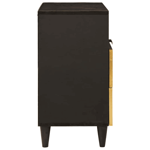 Mesa De Cabeceira - Mesinha De Cabeceira com gaveta Preto e Ouro 50 x 33 x 60 cm