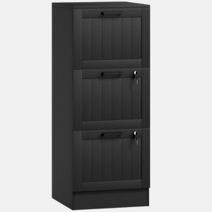 HOMCOM Arquivador para Escritório Móvel Arquivador com 3 Gavetas para Escritório com Fechaduras Gavetas Suspensas para A4 40x40x101 cm Preto