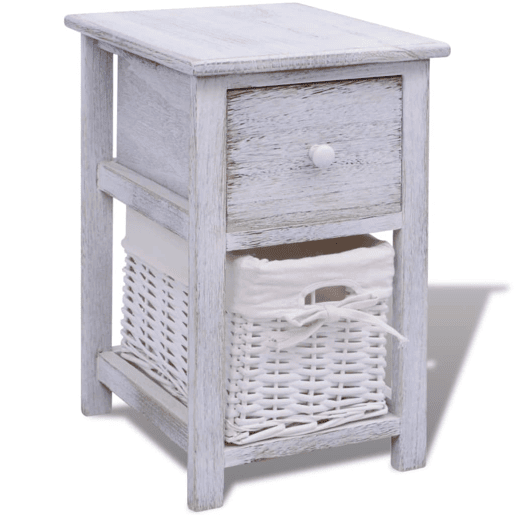 Mesa De Cabeceira - Mesinha De Cabeceira em madeira branco