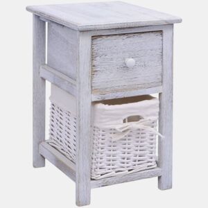 Mesa De Cabeceira - Mesinha De Cabeceira em madeira branco