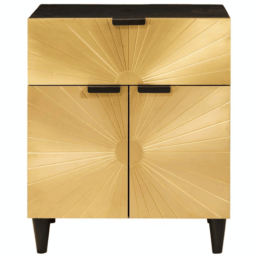 Mesa De Cabeceira - Mesinha De Cabeceira com gaveta Preto e Ouro 50 x 33 x 60 cm