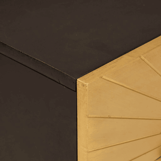 Mesa De Cabeceira - Mesinha De Cabeceira com gaveta Preto e Ouro 50 x 33 x 60 cm