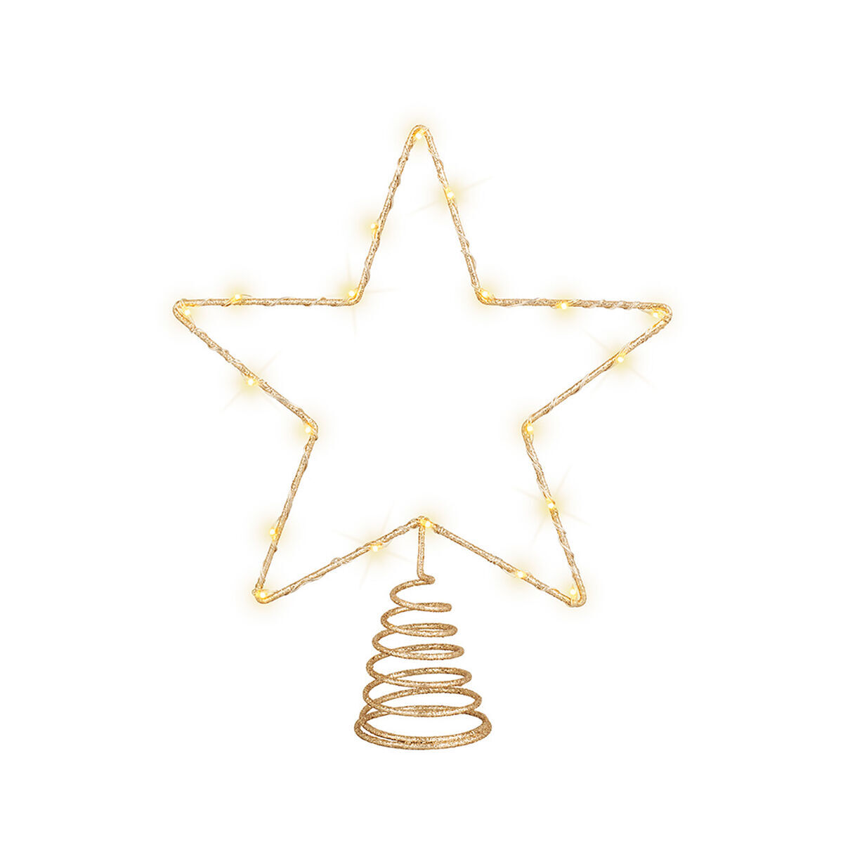 Estrella de navidad lumineo dorado metal 27 x 22 x 5 cm