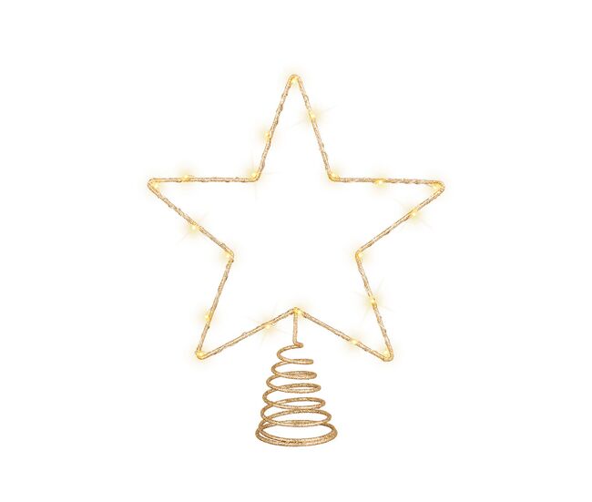 Estrella de navidad lumineo dorado metal 27 x 22 x 5 cm