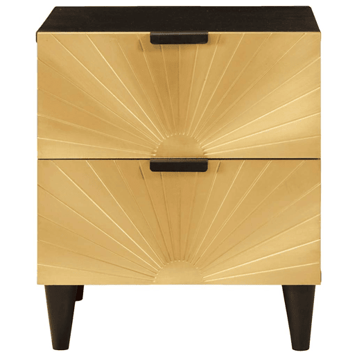 Mesa De Cabeceira - Mesinha De Cabeceira com gaveta Preto e Ouro 40 x 33.5 x 46 cm