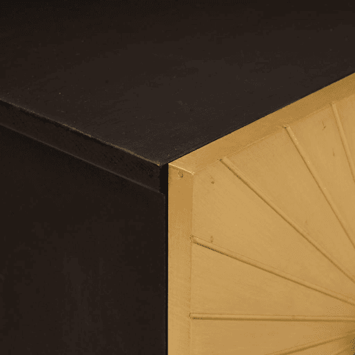 Mesa De Cabeceira - Mesinha De Cabeceira com gaveta Preto e Ouro 40 x 33.5 x 46 cm