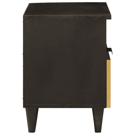 Mesa De Cabeceira - Mesinha De Cabeceira com gaveta Preto e Ouro 40 x 33 x 46 cm
