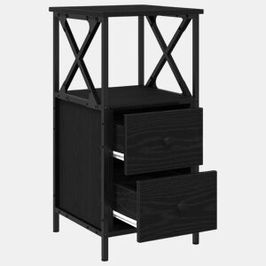 Lote de 2 Mesa De Cabeceira - Mesinha De Cabeceira Carvalho preto 34 x 35,5 x 70 cm