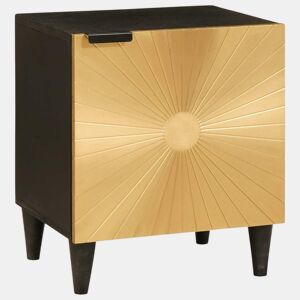 Lote de 2 Mesa De Cabeceira Mesinha De Cabeceira - Preto e Ouro 40 x 33.5 x 46 cm