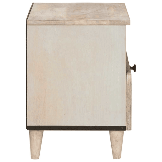 Lote de 2 Mesa De Cabeceira - Mesinha De Cabeceira com gaveta Bege 40 x 33 x 46 cm