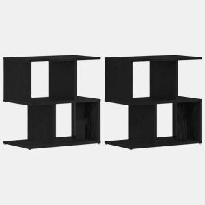 Lote de 2 Mesa De Cabeceira Mesinha De Cabeceira - Carvalho preto 50 x 30 x 51,5 cm