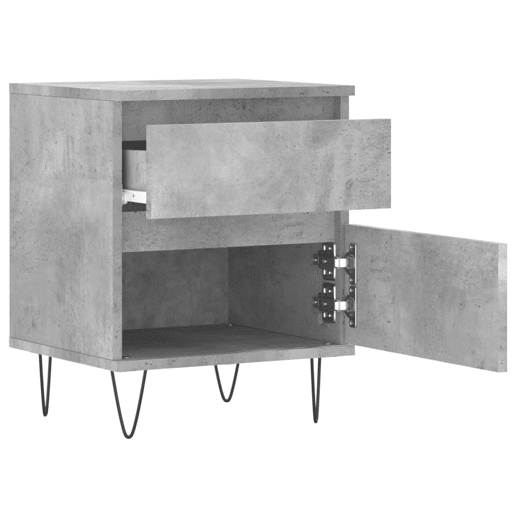 Mesa De Cabeceira - Mesinha De Cabeceira 40x35x50cm derivados madeira cinzento cimento