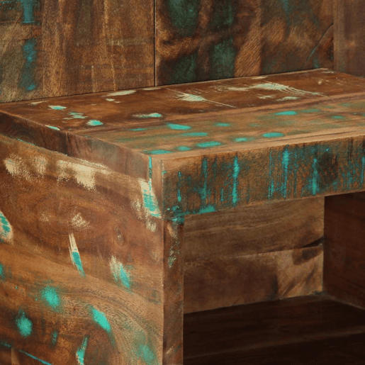 Mesa De Cabeceira - Mesinha De Cabeceira multicor 50x27x50cm madeira maciça recuperada