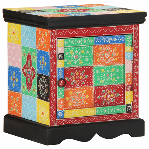 Mesa De Cabeceira - Mesinha De Cabeceira multicor madeira de mangueira maciça