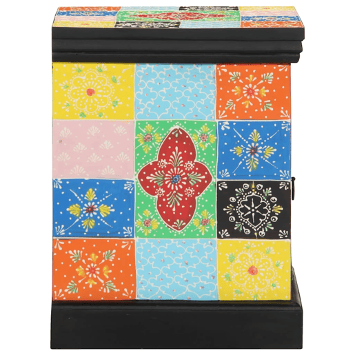 Mesa De Cabeceira - Mesinha De Cabeceira multicor madeira de mangueira maciça
