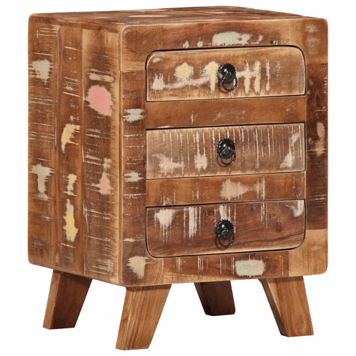 Mesa De Cabeceira - Mesinha De Cabeceira 37x32x50 cm madeira recuperada maciça
