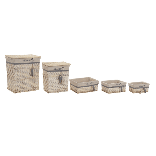 Conjunto de Cestas DKD Home Decor Azul Bege Espirais Mediterrâneo 47 x 35 x 56 cm 5 Peças Conjunto de Cestas DKD Home Decor Azul Bege Espirais Mediterrâneo 47 x 35 x 56 cm 5 Peças