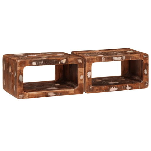 Mesa De Cabeceira - Mesinha De Cabeceira 45 x 30 x 24 cm Madeira recuperada maciça