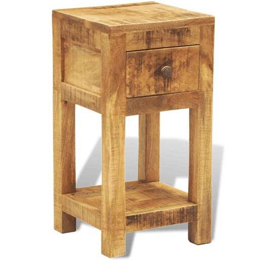 Mesa De Cabeceira - Mesinha De Cabeceira com 1 gaveta, madeira de mangueira maciça