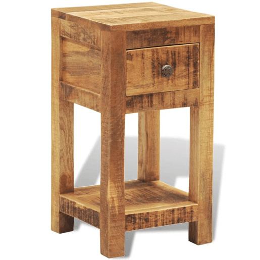 Mesa De Cabeceira - Mesinha De Cabeceira com 1 gaveta, madeira de mangueira maciça