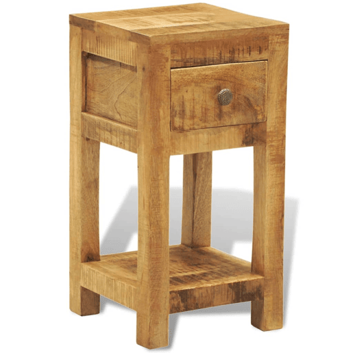 Mesa De Cabeceira - Mesinha De Cabeceira com 1 gaveta, madeira de mangueira maciça