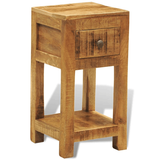 Mesa De Cabeceira - Mesinha De Cabeceira com 1 gaveta, madeira de mangueira maciça