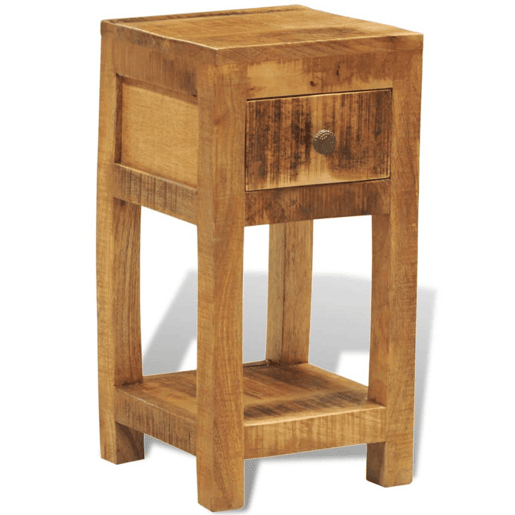 Mesa De Cabeceira - Mesinha De Cabeceira com 1 gaveta, madeira de mangueira maciça