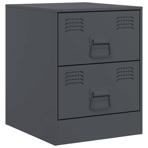 Lote de 2 Mesas De Cabeceira - Mesinhas De Cabeceira 34,5x39x44 cm aço antracite