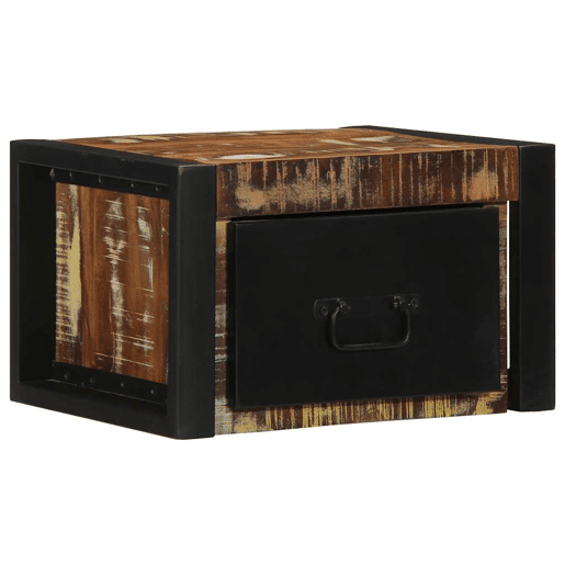 Mesa De Cabeceira - Mesinha De Cabeceira multicor 40x35x25cm madeira maciça recuperada Mesa De Cabeceira - Mesinha De Cabeceira multicor 40x35x25cm madeira maciça recuperada