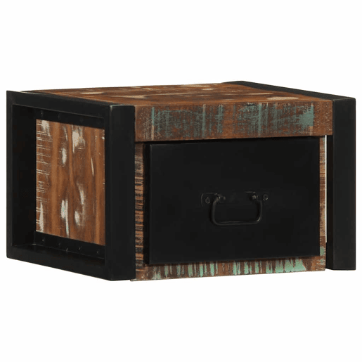 Mesa De Cabeceira - Mesinha De Cabeceira multicor 40x35x25cm madeira maciça recuperada Mesa De Cabeceira - Mesinha De Cabeceira multicor 40x35x25cm madeira maciça recuperada