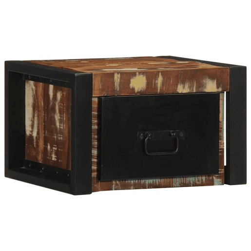 Mesa De Cabeceira - Mesinha De Cabeceira multicor 40x35x25cm madeira maciça recuperada Mesa De Cabeceira - Mesinha De Cabeceira multicor 40x35x25cm madeira maciça recuperada