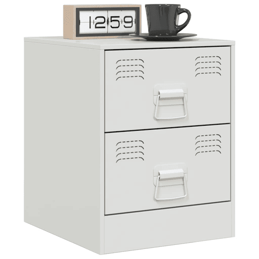 Lote de 2 Mesas De Cabeceira - Mesinhas De Cabeceira 34,5x39x44 cm aço branco
