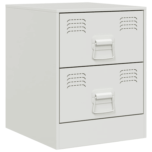 Lote de 2 Mesas De Cabeceira - Mesinhas De Cabeceira 34,5x39x44 cm aço branco