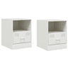Lote de 2 Mesas De Cabeceira - Mesinhas De Cabeceira 34,5x39x44 cm aço branco