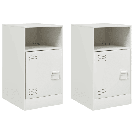 Lote de 2 Mesas De Cabeceira - Mesinhas De Cabeceira 34,5x39x62 cm aço branco