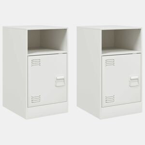 Lote de 2 Mesas De Cabeceira - Mesinhas De Cabeceira 34,5x39x62 cm aço branco