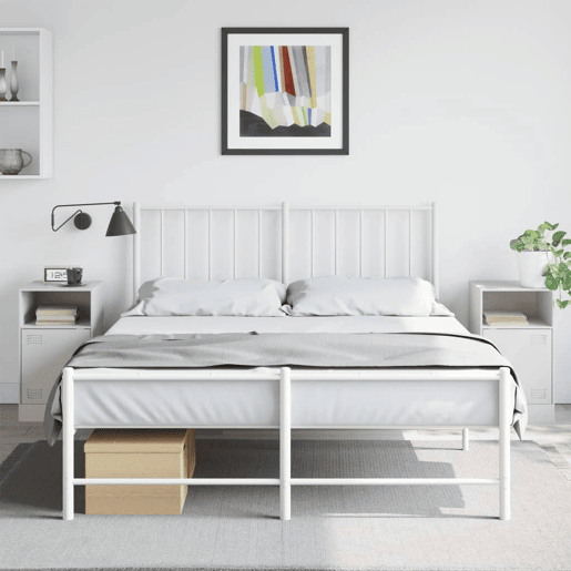 Lote de 2 Mesas De Cabeceira - Mesinhas De Cabeceira 34,5x39x62 cm aço branco
