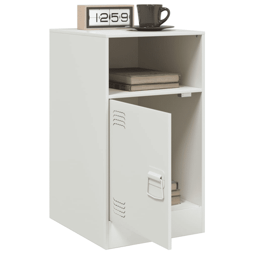 Lote de 2 Mesas De Cabeceira - Mesinhas De Cabeceira 34,5x39x62 cm aço branco