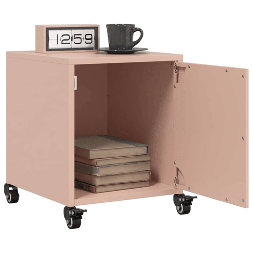 Lote de 2 Mesas De Cabeceira - Mesinhas De Cabeceira 36x39x43,5 cm aço rosa