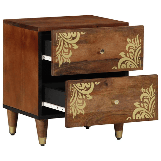 Lote de 2 Mesa De Cabeceira - Mesinha De Cabeceira castanho mel 40 x 33 x 46 cm
