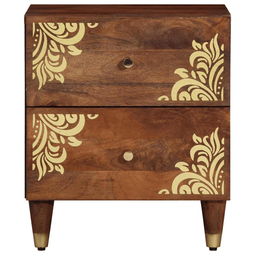 Lote de 2 Mesa De Cabeceira - Mesinha De Cabeceira castanho mel 40 x 33 x 46 cm
