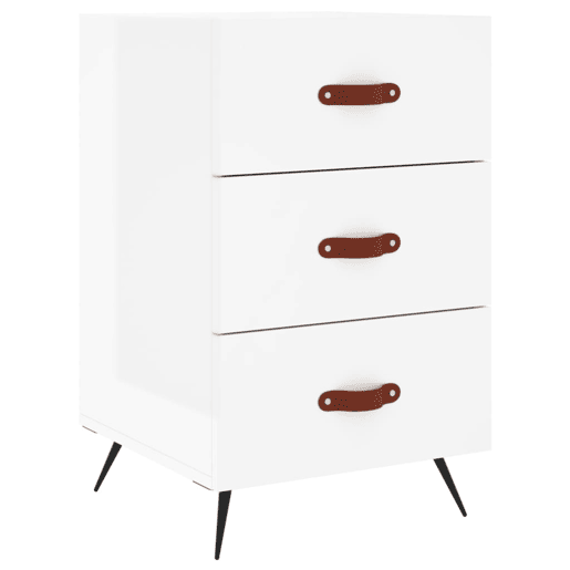Mesa De Cabeceira - Mesinha De Cabeceira 40x40x66cm derivados madeira branco brilhante