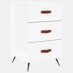 Mesa De Cabeceira - Mesinha De Cabeceira 40x40x66cm derivados madeira branco brilhante