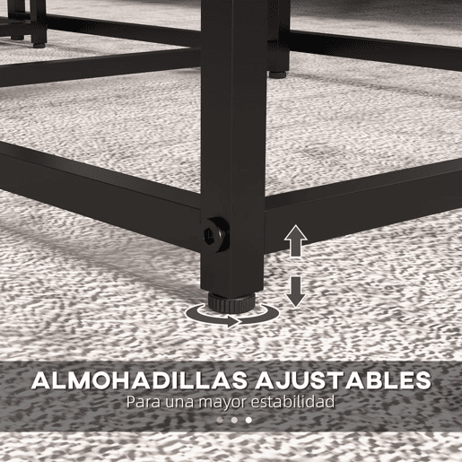 HOMCOM Conjunto de 3 Mesas Auxiliares para Sala de Estar Mesas Auxiliares com Efeito Mármore e Estrutura de Aço Estilo Moderno para Sala de Estar Quarto Branco e Preto