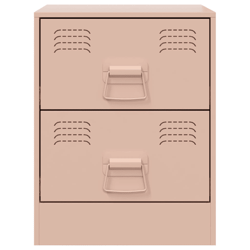Lote de 2 Mesas De Cabeceira - Mesinhas De Cabeceira 34,5x39x44 cm aço rosa