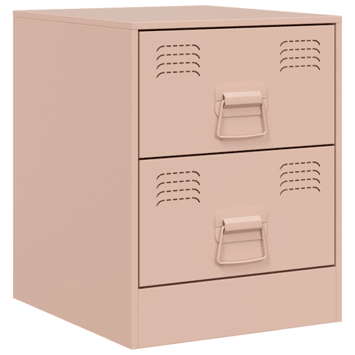 Lote de 2 Mesas De Cabeceira - Mesinhas De Cabeceira 34,5x39x44 cm aço rosa