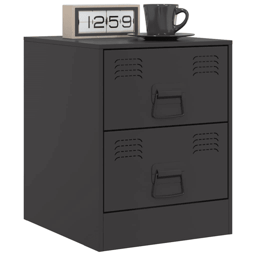 Lote de 2 Mesas De Cabeceira - Mesinhas De Cabeceira 34,5x39x44 cm aço preto Lote de 2 Mesas De Cabeceira - Mesinhas De Cabeceira 34,5x39x44 cm aço preto
