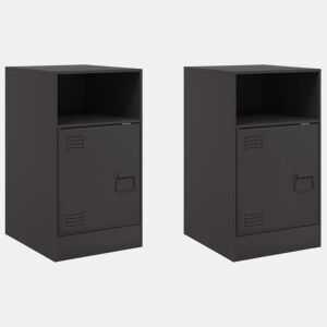 Lote de 2 Mesas De Cabeceira - Mesinhas De Cabeceira 34,5x39x62 cm aço preto
